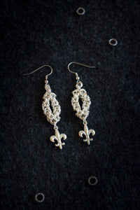 Apo A Nani - Handmade Fashion Earrings #11 - "Fleur De Lis" - Silver Plated