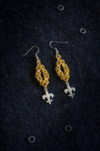 Apo A Nani - Handmade Fashion Earrings #11 - "Fleur De Lis" - Gold Plated