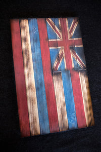 "Ka Hae Hawai'i" - Wood Hawaiian Flag Wall Art - Handmade in Maui, Hawaii - West Maui Design Co.