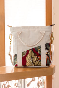 The "Old Maui" Handmade Canvas Bag - Made in Maui, Hawaii - West Maui Design Co. - Floral Red and Duck Canvas